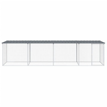 Chicken coop with roof anthracite 403x98x90 cm galvanized steel