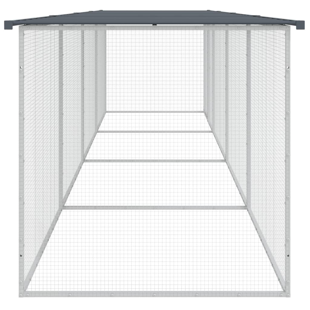 Chicken coop with roof anthracite 403x98x90 cm galvanized steel