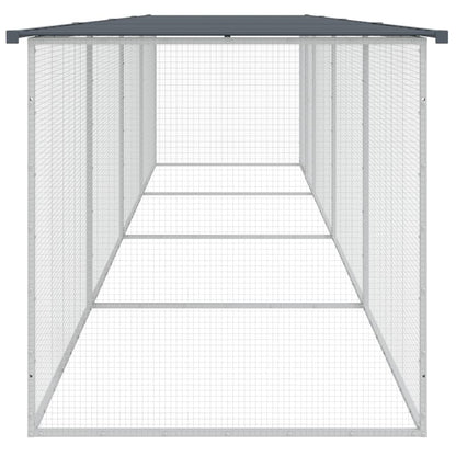 Chicken coop with roof anthracite 403x98x90 cm galvanized steel