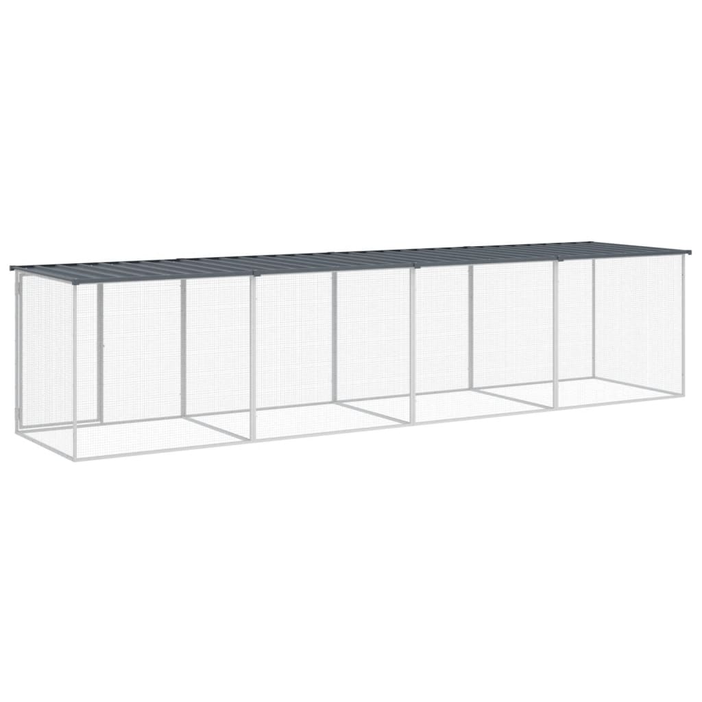 Chicken coop with roof anthracite 403x98x90 cm galvanized steel
