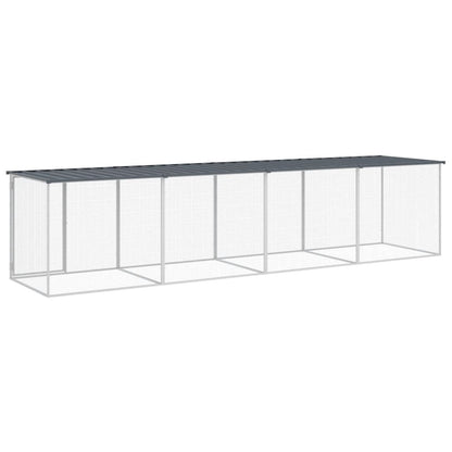 Chicken coop with roof anthracite 403x98x90 cm galvanized steel