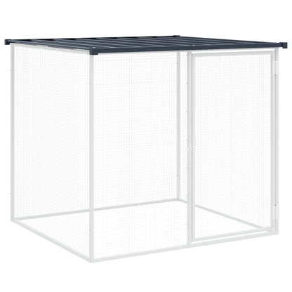Chicken coop with roof anthracite 403x98x90 cm galvanized steel