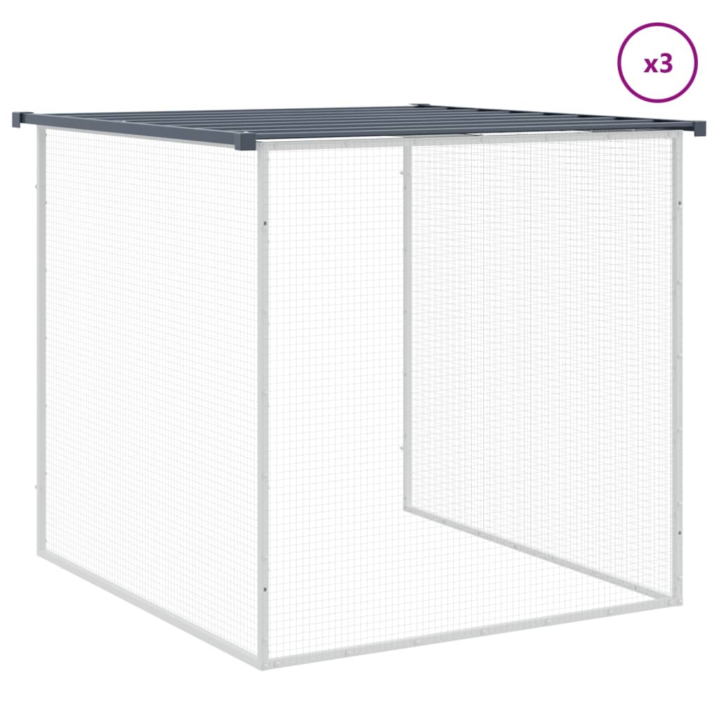 Chicken coop with roof anthracite 403x98x90 cm galvanized steel