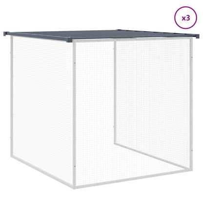 Chicken coop with roof anthracite 403x98x90 cm galvanized steel