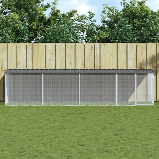 Chicken coop with roof anthracite 403x98x90 cm galvanized steel