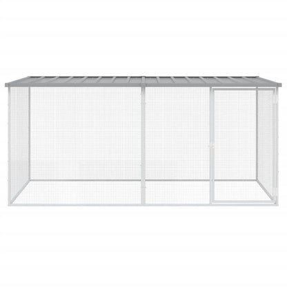Chicken coop with roof light grey 203x98x90 cm galvanized steel