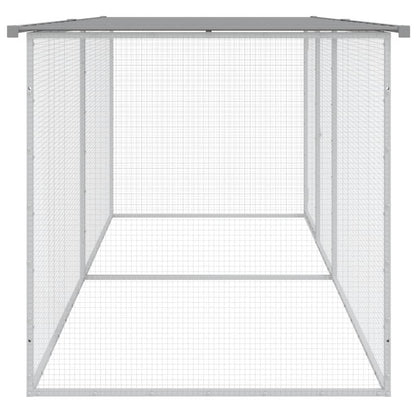 Chicken coop with roof light grey 203x98x90 cm galvanized steel
