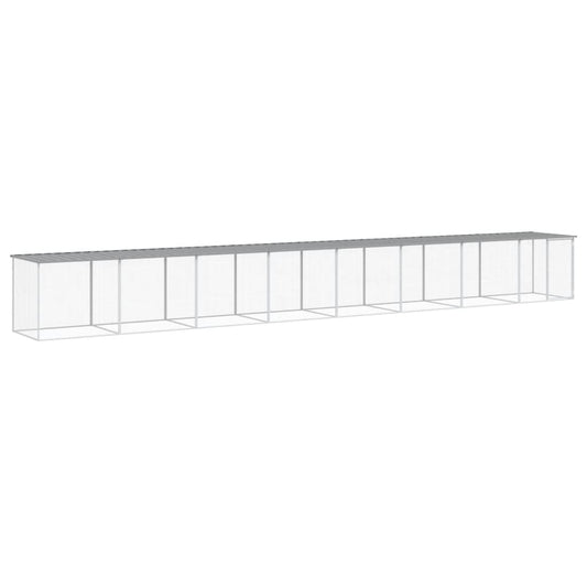 Chicken coop with roof light grey 803x98x90 cm galvanized steel