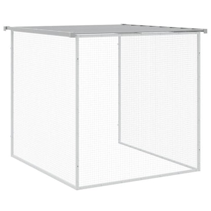 Kanahäkki katolla vaaleanharmaa 803x98x90 cm galvanoitu teräs