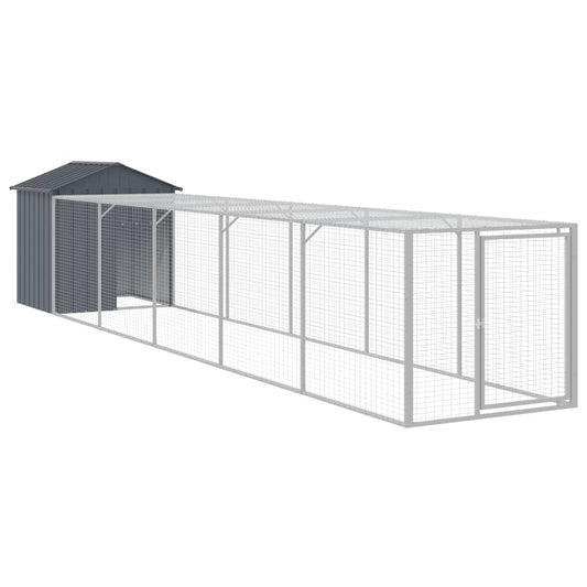 Chicken coop/outdoor anthracite 117x609x123 cm galvanized steel