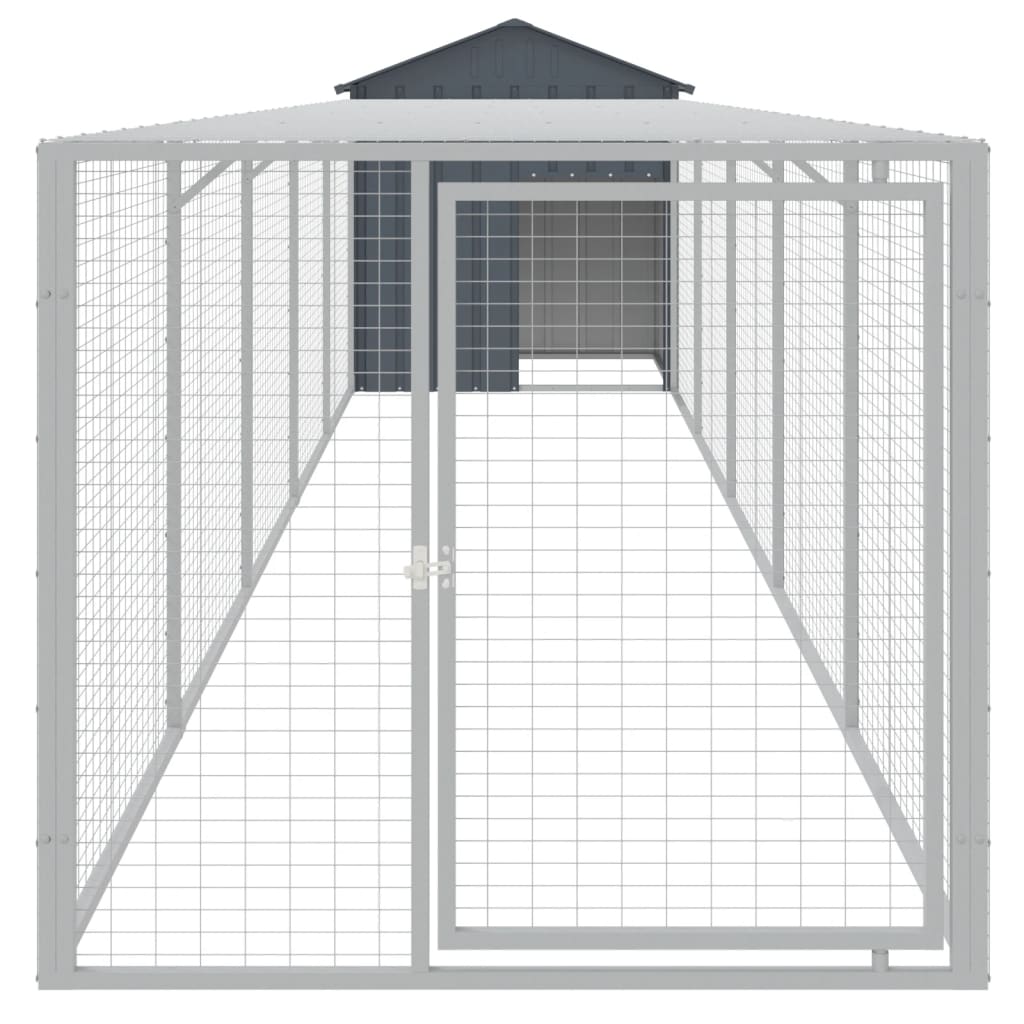 Chicken coop/outdoor anthracite 117x609x123 cm galvanized steel