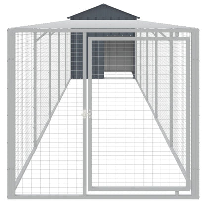 Chicken coop/outdoor anthracite 117x609x123 cm galvanized steel