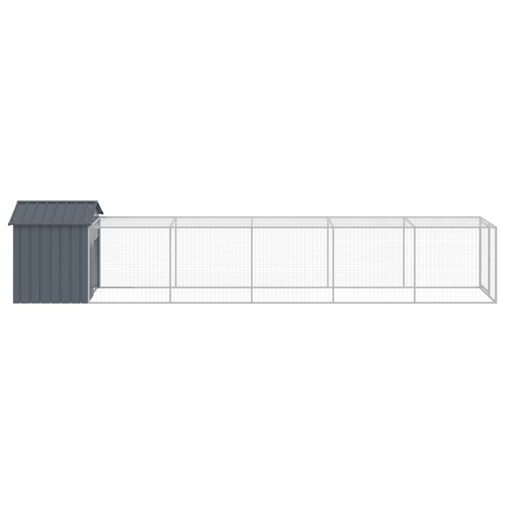 Chicken coop/outdoor anthracite 117x609x123 cm galvanized steel