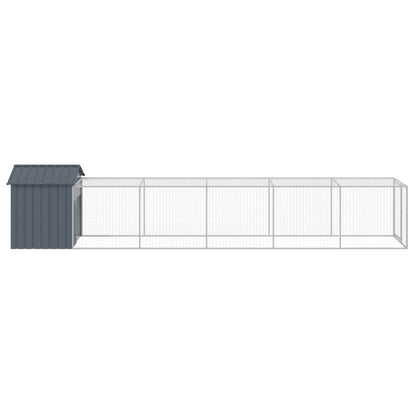 Chicken coop/outdoor anthracite 117x609x123 cm galvanized steel