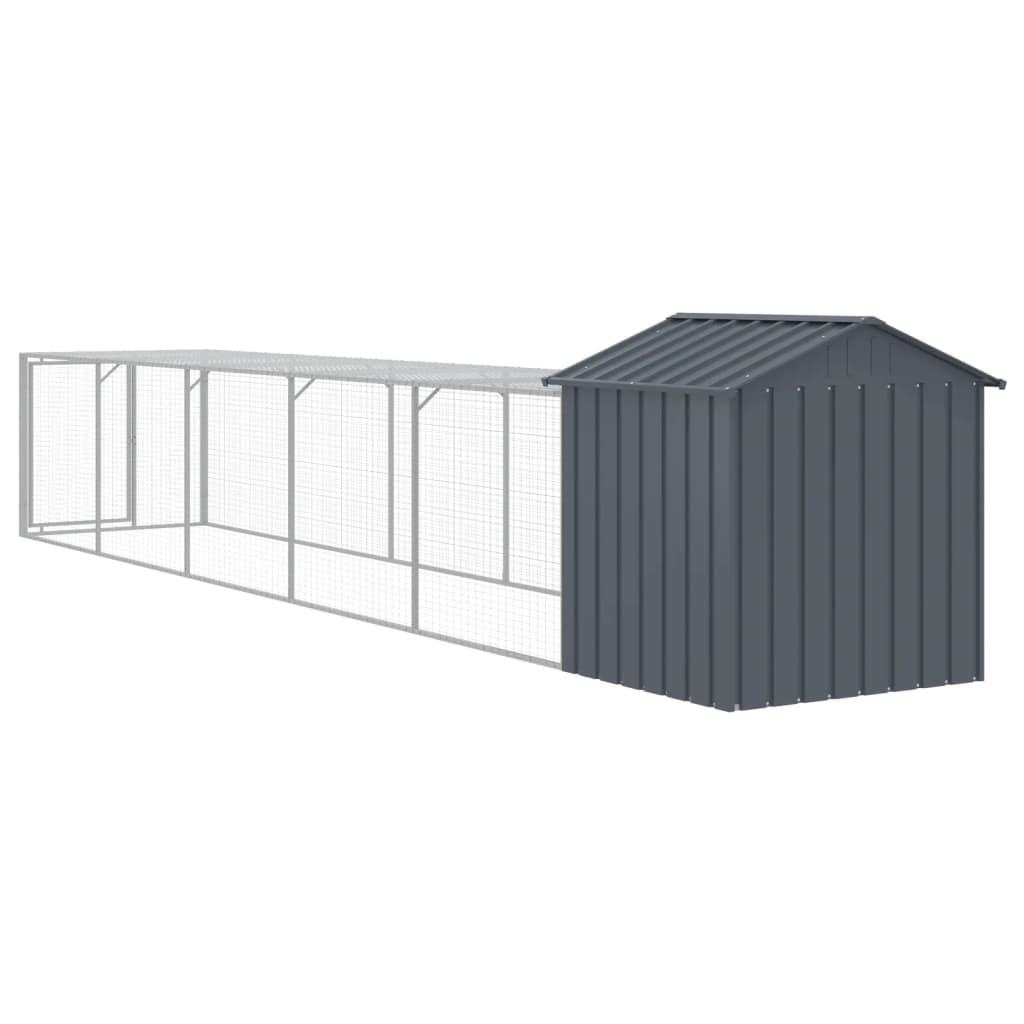 Chicken coop/outdoor anthracite 117x609x123 cm galvanized steel