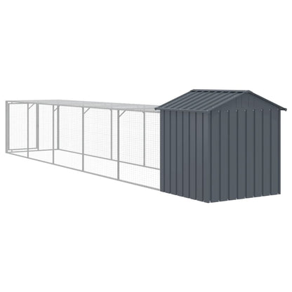 Chicken coop/outdoor anthracite 117x609x123 cm galvanized steel