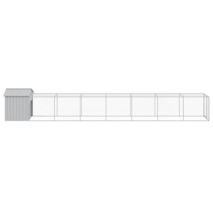 Chicken coop/outdoor area, grey, 117x813x123 cm, galvanized steel
