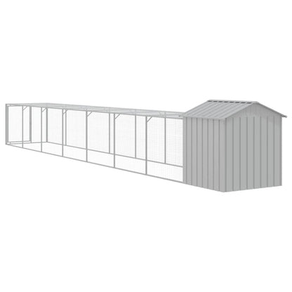 Chicken coop/outdoor area, grey, 117x813x123 cm, galvanized steel