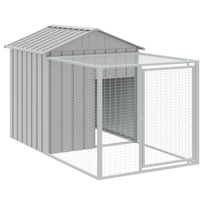 Chicken coop/outdoor area, grey, 117x813x123 cm, galvanized steel