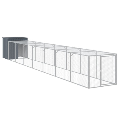 Chicken coop/outdoor anthracite 110x813x110 cm galvanized steel