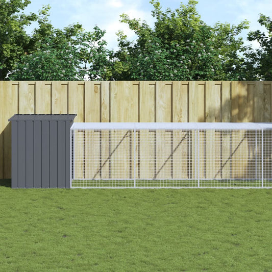 Chicken coop/outdoor anthracite 110x813x110 cm galvanized steel