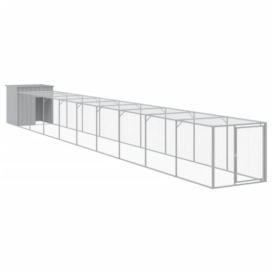 Chicken coop/outdoor area, grey, 110x1017x110 cm, galvanized steel