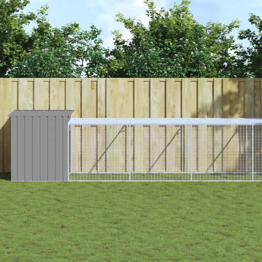 Chicken coop/outdoor area, grey, 110x1017x110 cm, galvanized steel