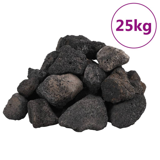 Vulkaaniset kivet 25 kg musta 5-8 cm