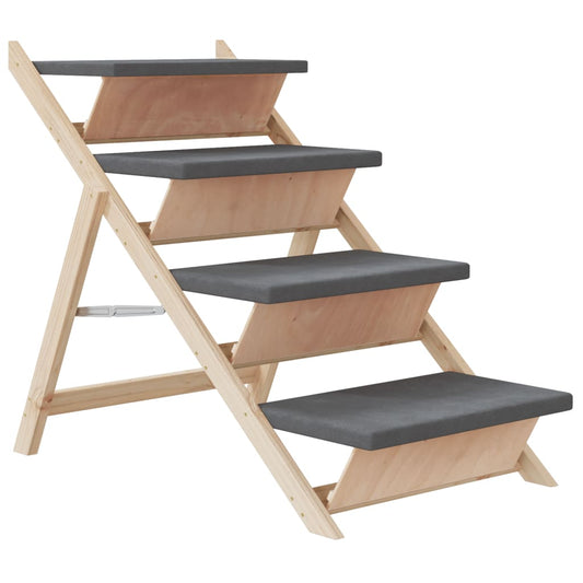 Dog ramp gray 105x47 cm solid spruce
