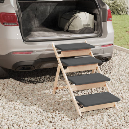Dog ramp gray 105x47 cm solid spruce