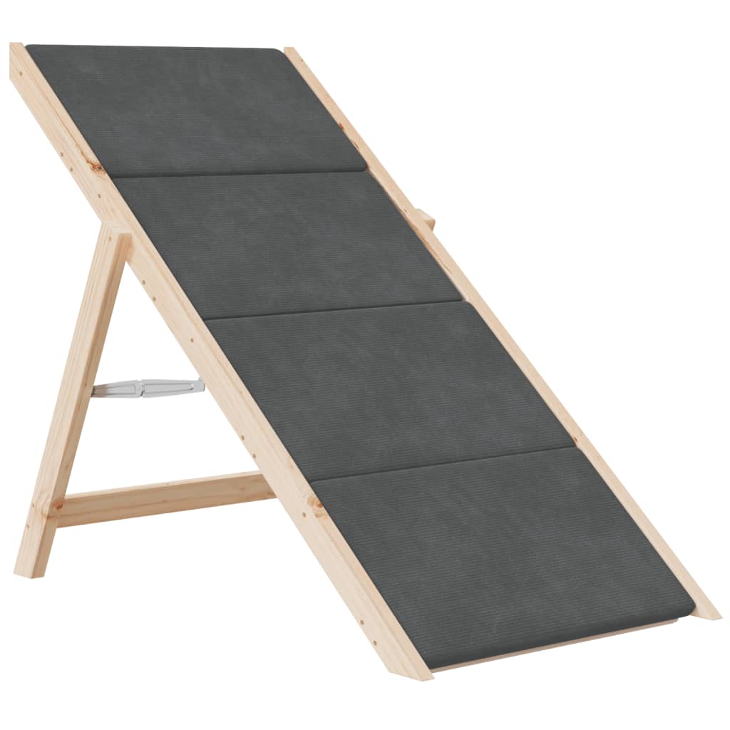 Dog ramp gray 105x47 cm solid spruce