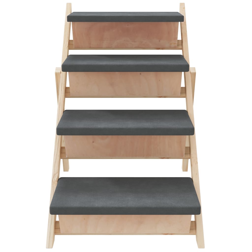 Dog ramp gray 105x47 cm solid spruce