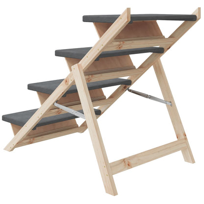 Dog ramp gray 105x47 cm solid spruce