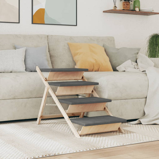 Dog ramp gray 105x47 cm solid spruce