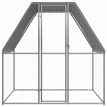 Kanahäkki hopea ja harmaa 2x2x2 m galvanoitu teräs