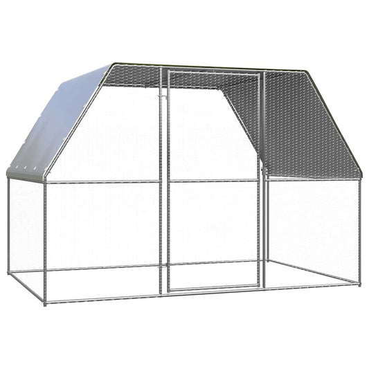 Chicken coop silver and grey 3x2x2 m galvanized steel