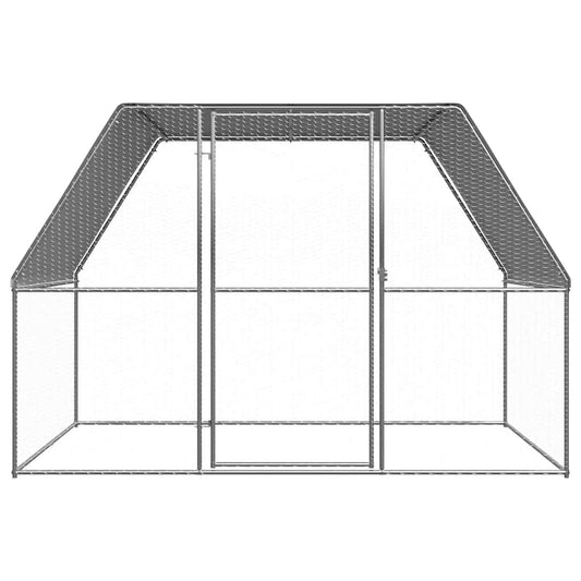 Chicken coop silver and grey 3x2x2 m galvanized steel