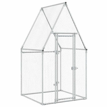 Chicken coop silver 100x100x190 cm galvanized steel