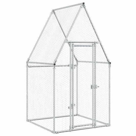 Chicken coop silver 100x100x190 cm galvanized steel