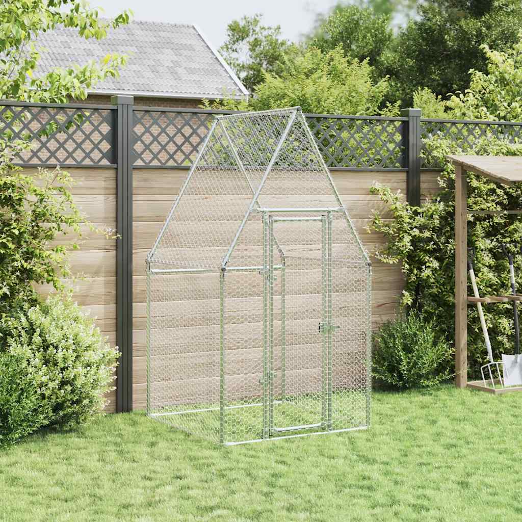 Chicken coop silver 100x100x190 cm galvanized steel