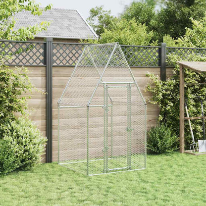 Chicken coop silver 100x100x190 cm galvanized steel