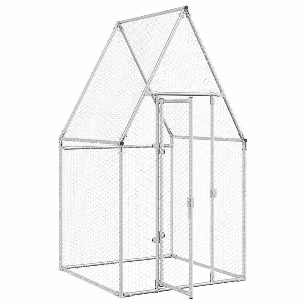 Chicken coop silver 100x100x190 cm galvanized steel