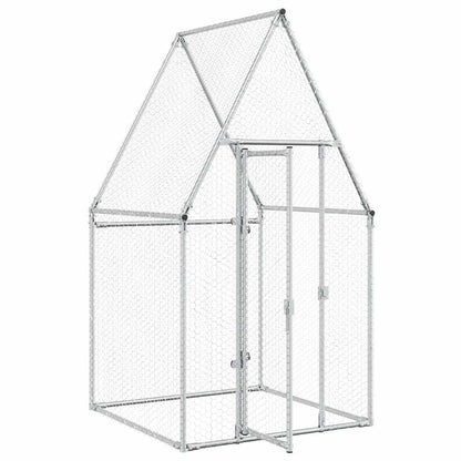 Chicken coop silver 100x100x190 cm galvanized steel