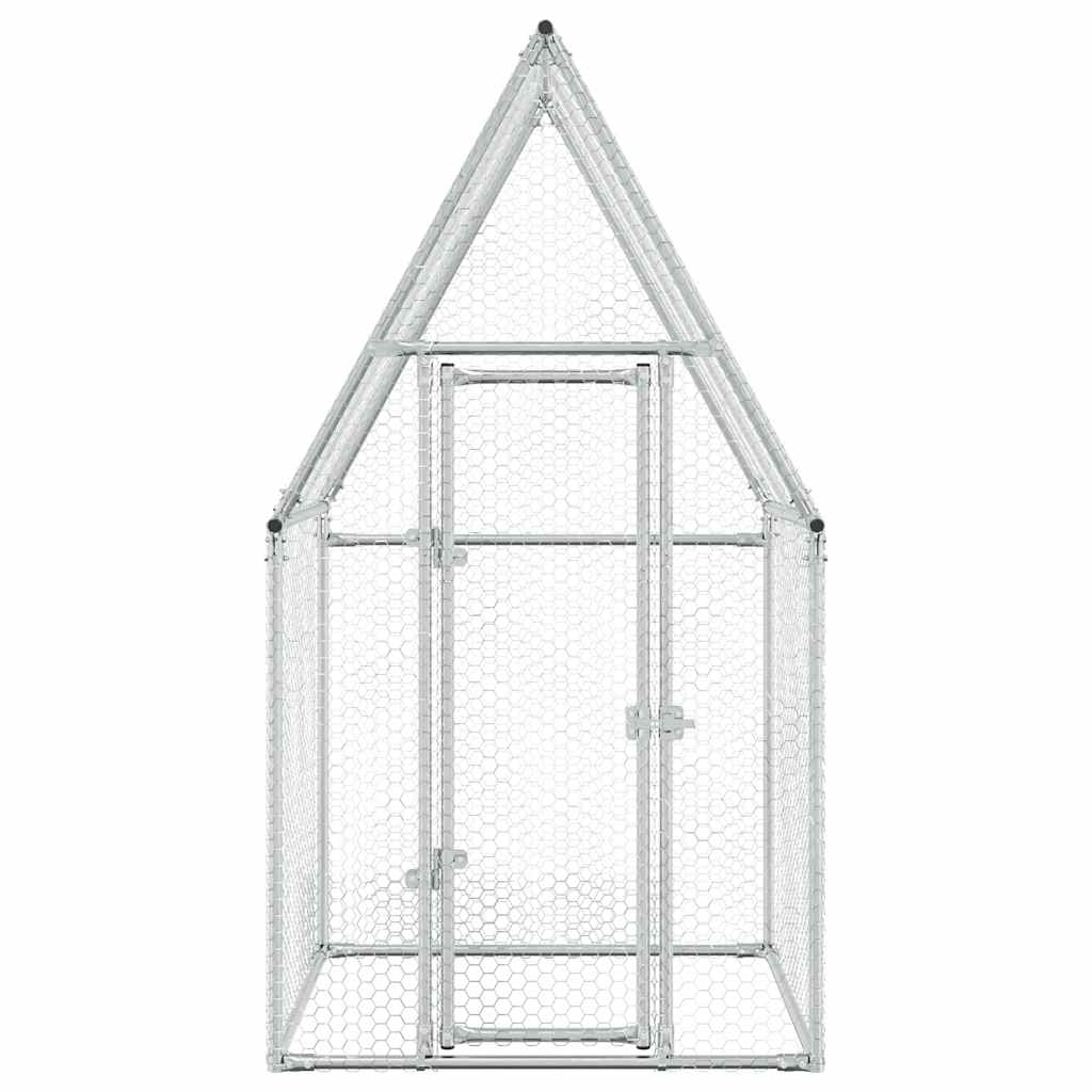 Chicken coop silver 100x100x190 cm galvanized steel