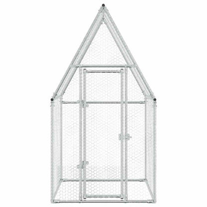Chicken coop silver 100x100x190 cm galvanized steel