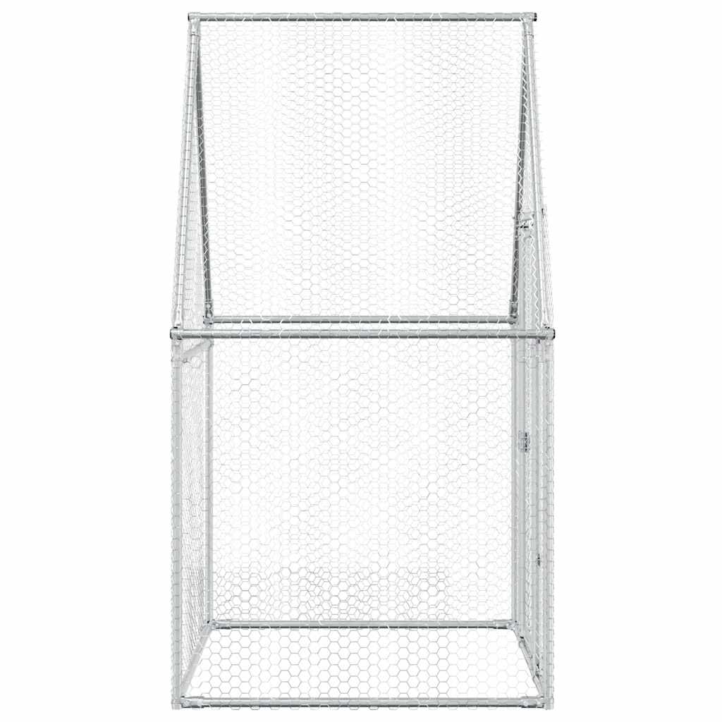 Chicken coop silver 100x100x190 cm galvanized steel