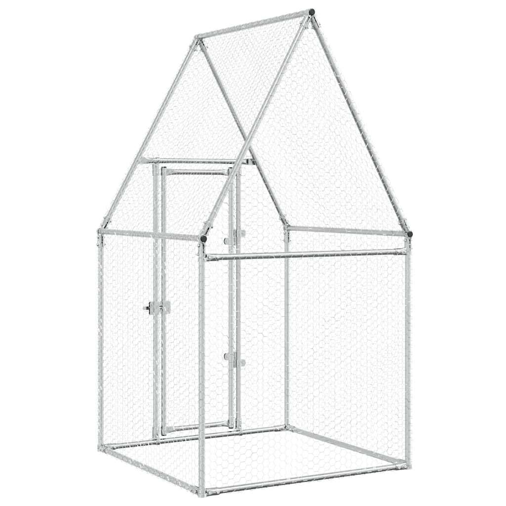 Chicken coop silver 100x100x190 cm galvanized steel