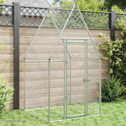 Chicken coop silver 100x100x190 cm galvanized steel