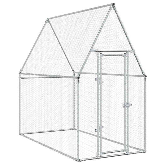 Chicken coop silver 200x100x190 cm galvanized steel