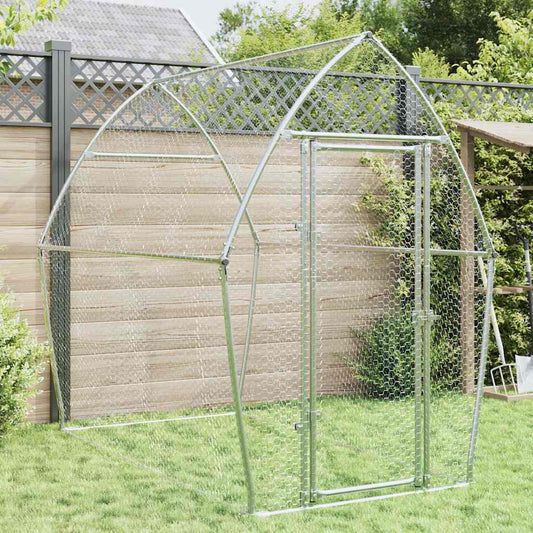 Chicken coop silver 200x105x182 cm galvanized steel